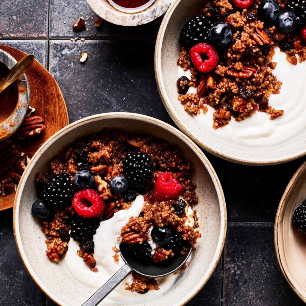 Cinnamon Toasted Pecan Breakfast Quinoa - Featured