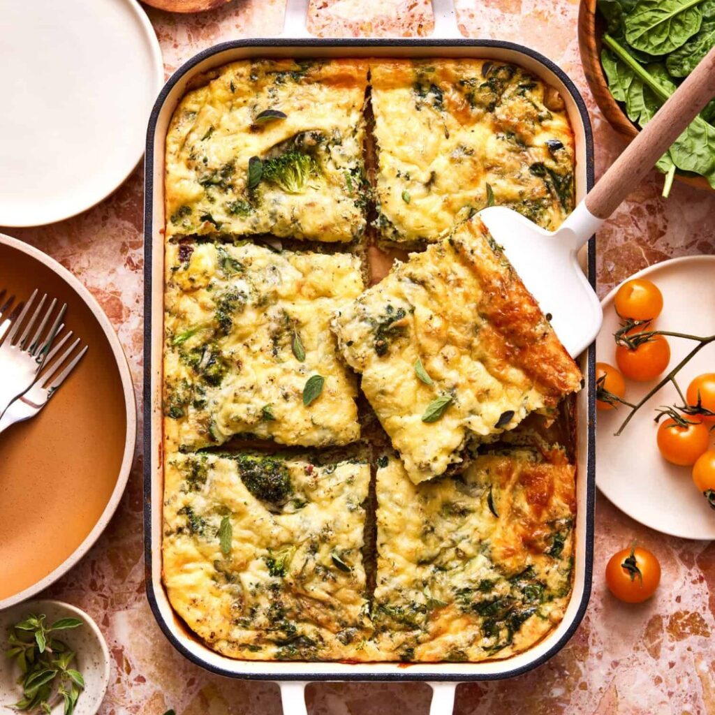 Easy High Protein Egg Broccoli Breakfast Bars - Featured