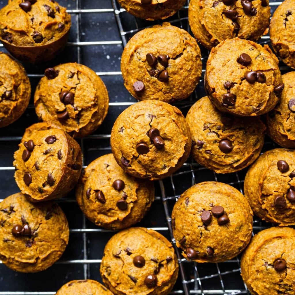 Grain-Free Mini Pumpkin Chocolate Chip Muffins - Featured